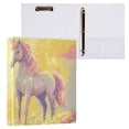 thumbnail image 3 of Pixel Unicorns and Rainbow 3 Ring Binders 1.5 inch Hardcover File Folders with Interior Pockets A4 Size Organizer for School Office Hospital, 3 of 8