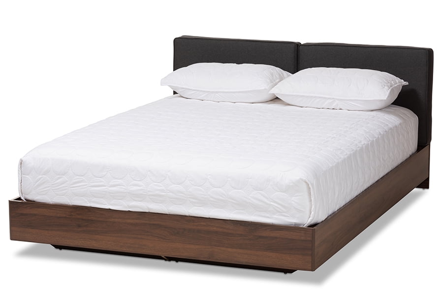 Baxton Studio Iselin Mid-Century Modern Brown Finished Dark Grey Fabric Upholstered Queen Sized Storage Platform Bed Images Baxton Studio Iselin Mid-Century Modern Brown Finished Dark Grey Fabric Upholstered Queen Sized Storage Platform Bed