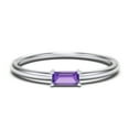 thumbnail image 1 of East-West Stackable Baguette Birthstone Ring - Amethyst (February), 1 of 5