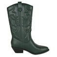 thumbnail image 3 of Soda Women Cowgirl Cowboy Western Stitched Boots Pointy Toe Knee High Reno-S Dark Green 7, 3 of 4