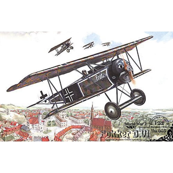 Roden Fokker Dvi Single Seat Biplane Fighter Airplane Model Kit