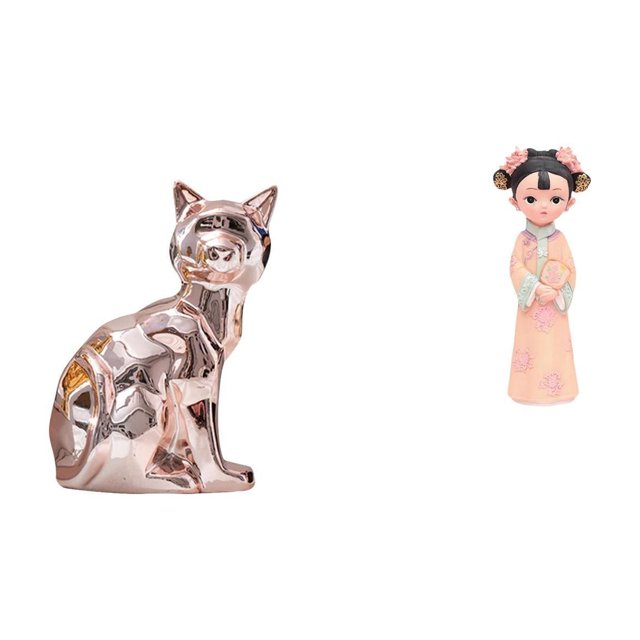 Figura de escritorio,Estante de estatua de gato para escritorio,oficina,decoración del hogar,Estatua de muñeca de resina,Estatua de resina de niña antigua tradicional china,Artesanía