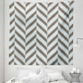 thumbnail image 1 of Aqua Tapestry, Chevron Zig Zag Triangle Shapes with Sketchy Lines Image Print, Fabric Wall Hanging Decor for Bedroom Living Room Dorm, 5 Sizes, Sky Blue and Brown, by Ambesonne, 1 of 1