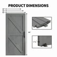 thumbnail image 3 of BALUS 42in x 84in Sliding Barn Door with 6.6ft Barn Door Hardware Kit & Handle, Pre-Drilled Ready to Assemble, DIY Unfinished Solid Spruce Wood Panelled Slab, X-Frame, Grey, 3 of 6