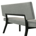 thumbnail image 4 of Channell Wood Dining Bench in Black Finish with Charcoal Fabric, 4 of 5