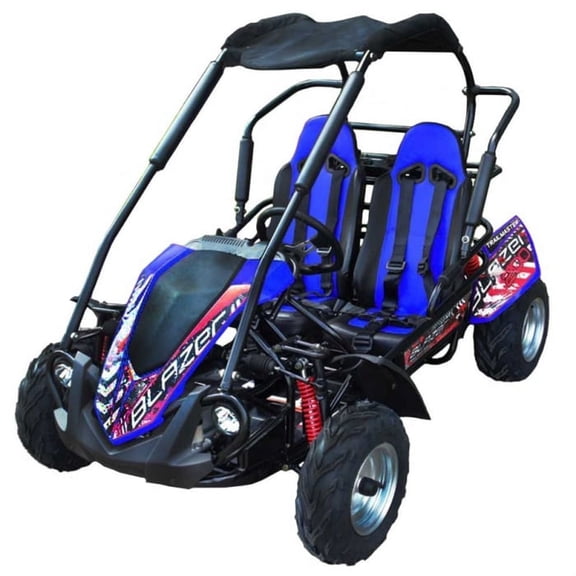 Blue TrailMaster Blazer 200R, Air Cooled 4-Stroke, Single Cylinder Go Kart