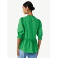 thumbnail image 4 of Scoop Women's Mock Neck Peplum Top, 4 of 5