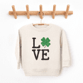 thumbnail image 2 of Bump and Beyond Designs St. Patrick's Day Shirt for Girls and Boys, Glitter Shamrock Love Sweatshirt (Natural 3T), 2 of 4