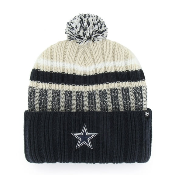 Men's '47 Navy Dallas Cowboys Long Range Cuffed Knit Hat with Pom