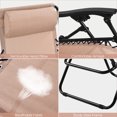 thumbnail image 2 of Topcobe 2 Pieces Folding Recliner Zero Gravity Lounge Chair, Outdoor Patio Furniture, Beige, 2 of 7