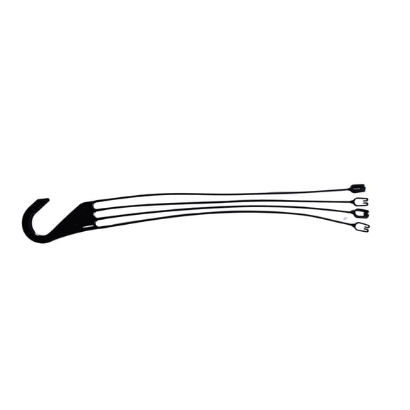 Perchas de plástico de 4 hebras de repuesto para cestas colgantes de 12" - Juego de 5 (negro)