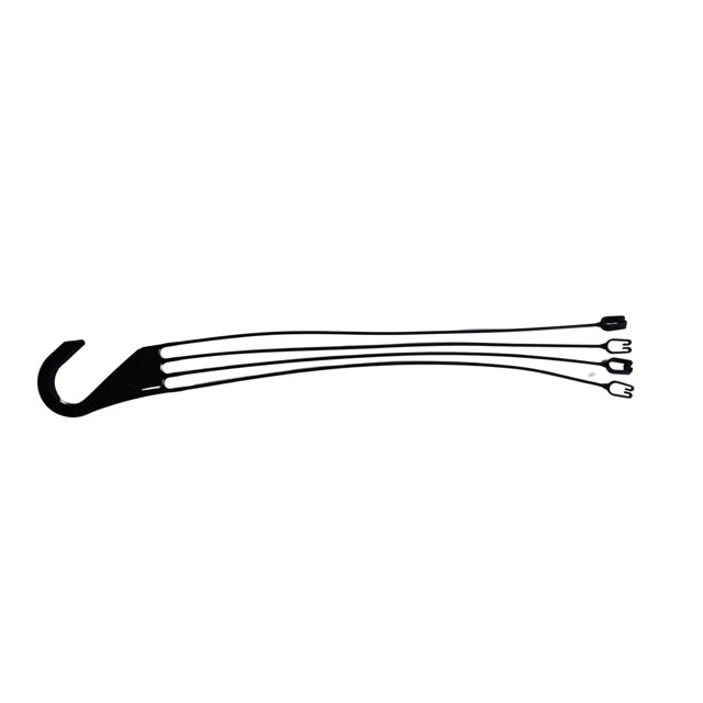 Perchas de plástico de 4 hebras de repuesto para cestas colgantes de 12" - Juego de 5 (negro)