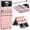 Pink, variant on Compatible for Samsung Galaxy Z Flip 4 Case with S Pen, All-Inclusive Magnetic Hinge Protection + Tempered Glass Screen Protector Case for Samsung Galaxy Z Flip 4 5G 2022 (White)