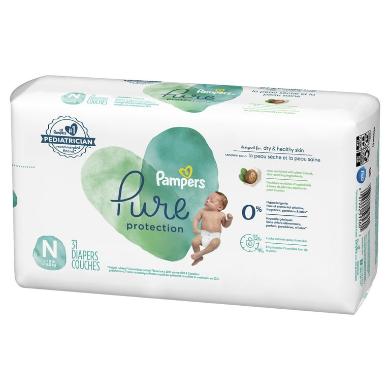 Pampers Pure Diapers Size Newborn, 31 Count (Select for More Options) 