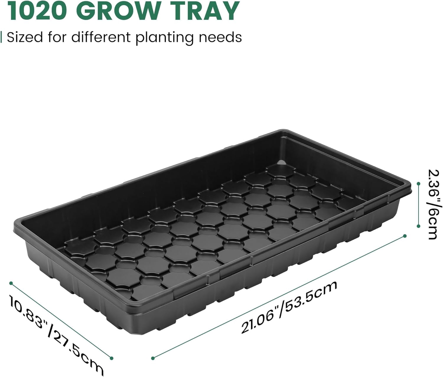 5 Pack 1020 Seed Starter Trays with 3.6" Humidity Dome Plant Growing Tray Germination Seed Starting kit, Mini Greenhouse with Handle for Cloning Plant