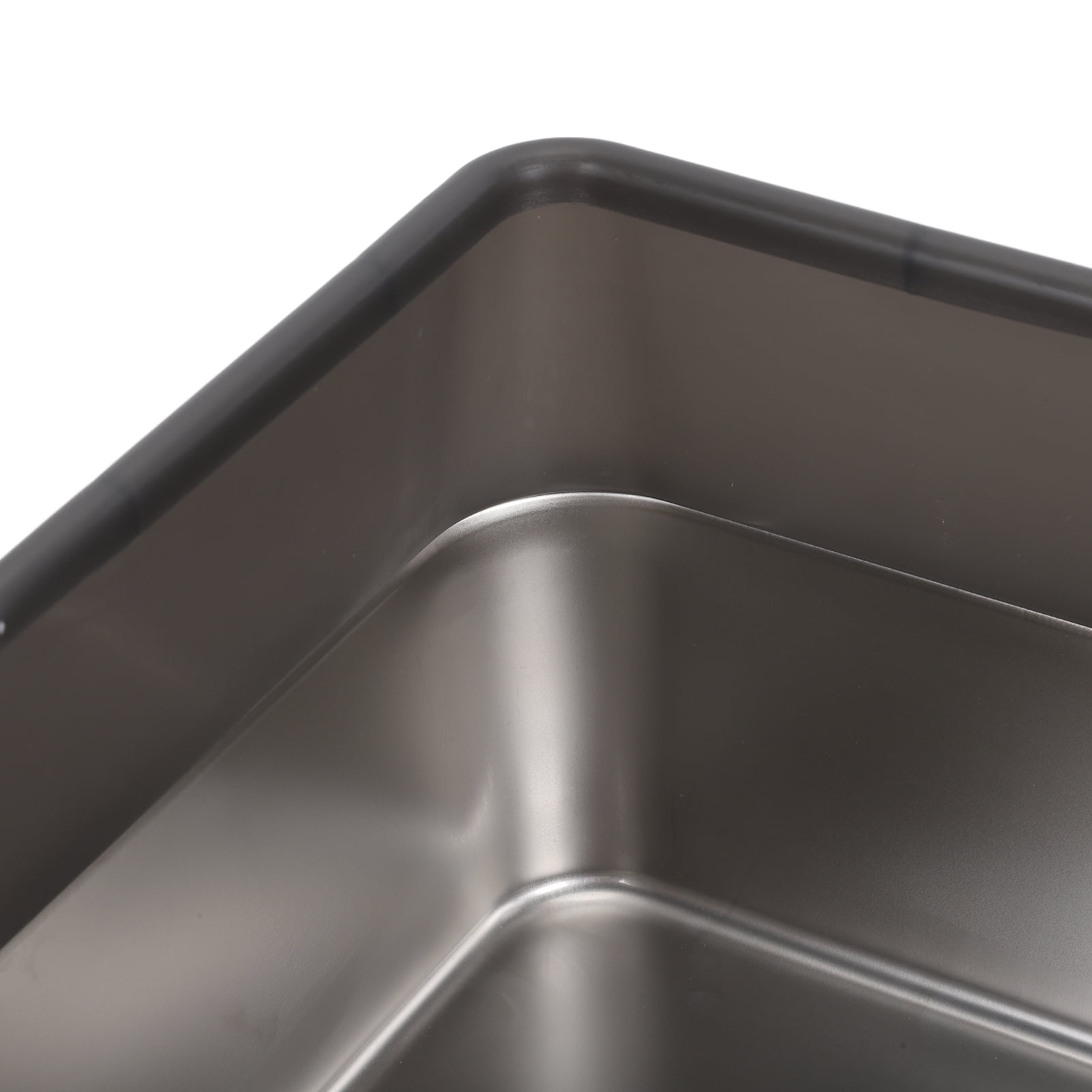 BOKYAN Stainless Steel Cat Litter Box Enclosed High Sided Anti Splashing Pet Pan, Easy to Clean Rectangle Toilet for Small Medium Cats, 20.87 inches / 53 cm Length, Black