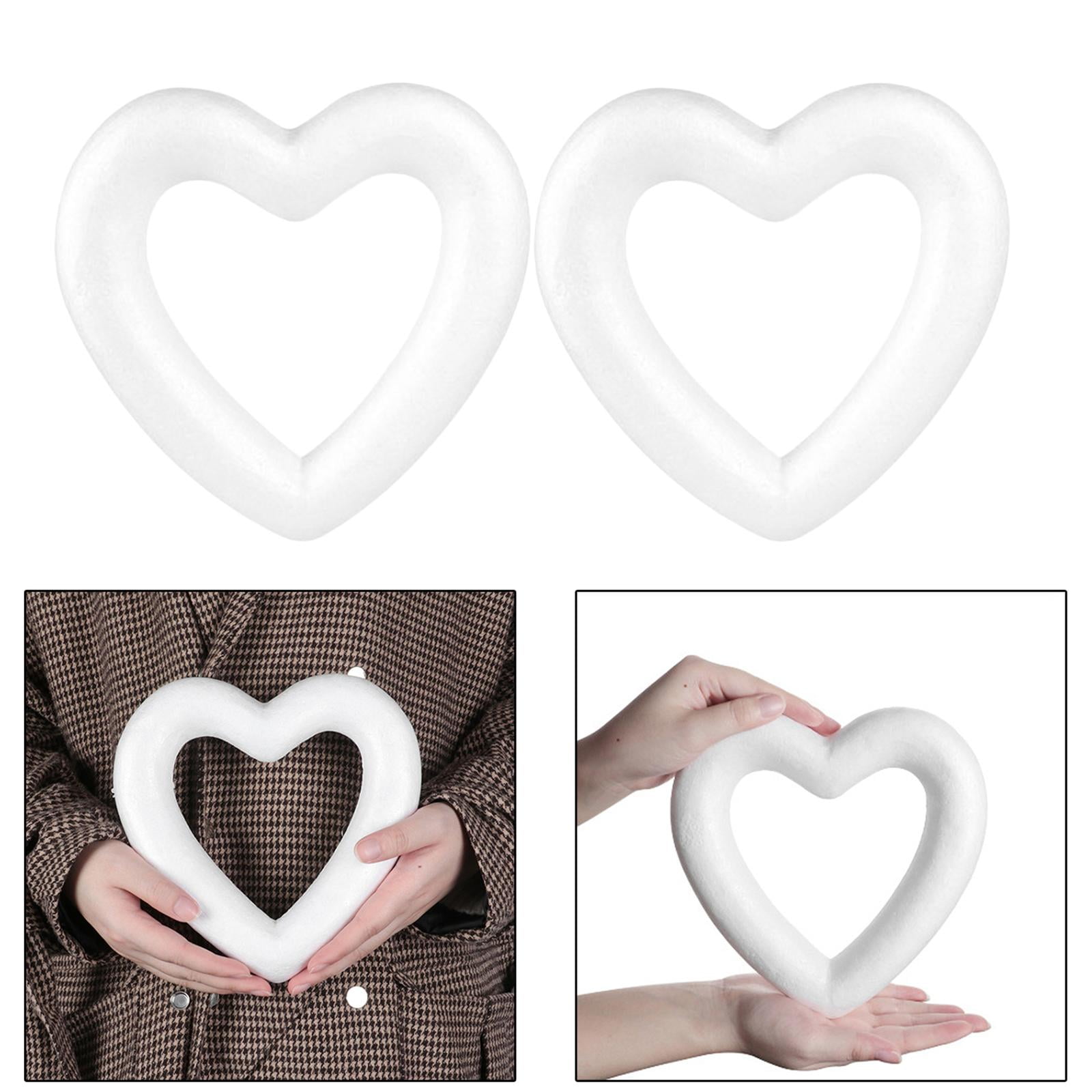  Didiseaon 40 Pcs Love Bubble Heart Craft Foam Craft Foam Heart  Wreath Valentine Wreath Form Heart Shape Foam for Crafts Wreath Making Form  Foam Hearts Foam Shapes Wedding Foam Block White