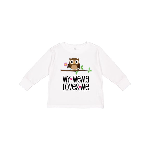 Inktastic Mema Loves Me Girl Owl Girls Long Sleeve Toddler T-Shirt