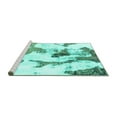 thumbnail image 2 of Ahgly Company Machine Washable Indoor Rectangle Abstract Turquoise Blue Modern Area Rugs, 7' x 9', 2 of 4