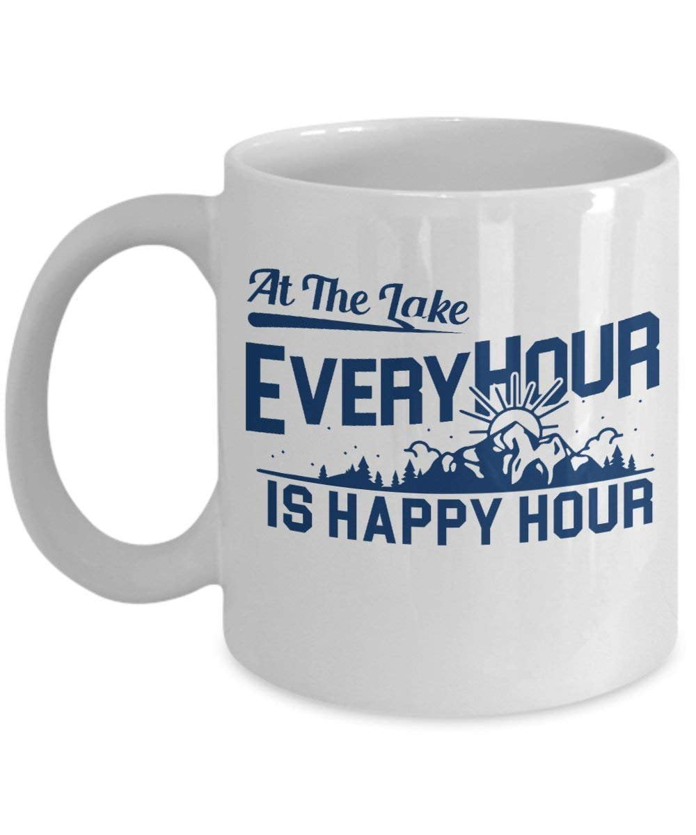 At The Lake Every Hour Is Happy Hour Coffee & Tea Gift Mug ...