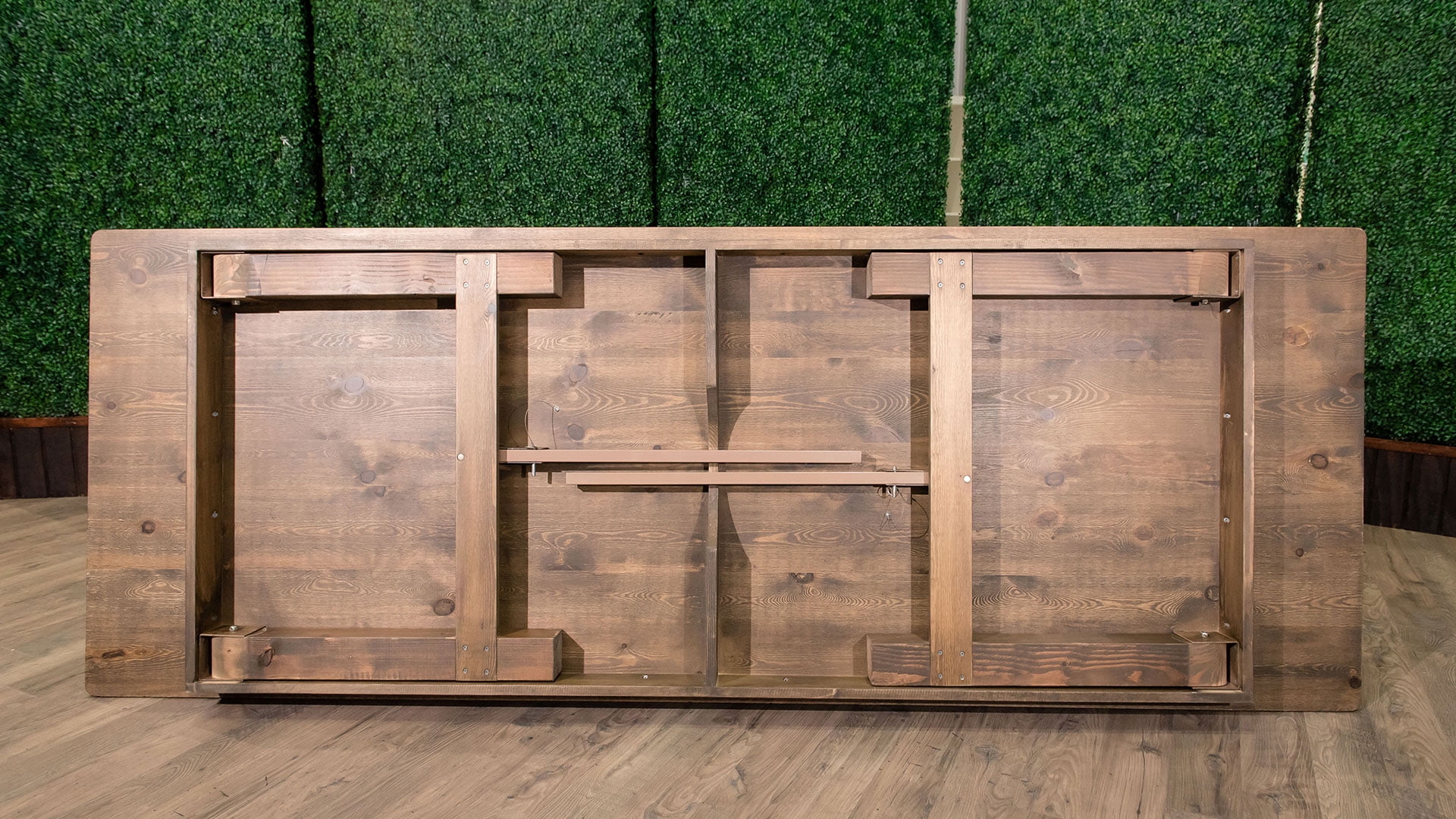 108 inch x 40 inch Farmhouse Pine Wood Rectangle Folding Table - Rustic