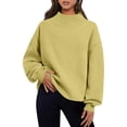 thumbnail image 2 of Fall Sweatshirts for Womens Pullover Fashion Oversize Casual Loose Turtleneck Long Sleeve Solid Color Blouse Sweatshirt Tops, 2 of 9