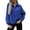 Blue, variant on Women's solid color cropped pullover quarter zipper long sleeve sweatshirt short long sleeve top neckline drawstring casual pullover women's clothing