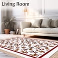 thumbnail image 2 of ODIKA 8'x10' Machine Washable Non-Slip Area Rug, Merry Checkered Reindeer Interlocking Winter High Traffic Rug with Pad, Brown, 623107, 2 of 8