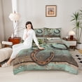 thumbnail image 6 of Manfei Hippie Western Horseshoe Bedding Comforter Set, Vibrant Groovy Flower Twin Comforter Sets, Rustic Farmhouse Reversible Bedding Set, Luxury Bedroom Decor, 2pcs, 6 of 9