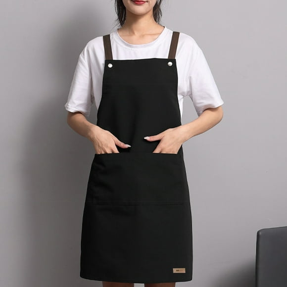 Funie Cooking Apron Sleeveless Large Pocket PVC Adjustable Waist Strap Chef Apron for Restaurant
