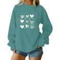 thumbnail image 4 of FDGIU ‌‌‌‌Women's Valentine's Day Sweatshirt, Love Heart Print Long Sleeve Crewneck Pullover for Casual Wear & Gift Giving, 4 of 5