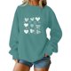 thumbnail image 4 of Xuyuer Valentine's Day Heart Print - Women's Loose Round Neck Long Sleeve Top for Casual Lover Themed Outfits, Cozy Seasonal Wear, Couple Matching Style & Romantic Gift Holiday Apparell, 4 of 5