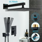 Black Colors Shower System Faucet 12 inch Rainfall Shower Head Hand Shower Tap