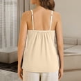thumbnail image 4 of Lixiuxyad Cami Tank Top Camisole For Women Built In Bra Tank Tops Plus Size Flowy Adjustable Spaghetti Strap Tanks Pleated Loose Vest,Beige, 4 of 5
