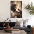 thumbnail image 4 of WFSposter Jesus Canvas Wall Art Jesus with Red Bird Bright Red Picture Print Christian God Poster Cardinal and Jesus Picture for Church Prayer Room, 4 of 7