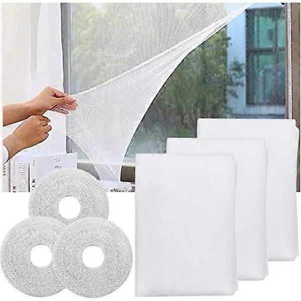 Mosquito net suitable for windows, 3-pack self-adhesive DIY