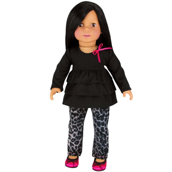 Sophia's Animal Print Jeans & Long Sleeve Ruffle Tee for 18   Dolls, Black