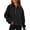 Black-1, variant on Women's Half Zipper Hoodie Elegant Long Sleeve Pullover Sweatshirt Fall/Winter Pocket Yoga Hoodie XL,Rose-1