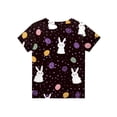 thumbnail image 4 of YOUYEDIAN Girls Easter T Shirts Kids 2026 Festival Cute Bunny Graphic Short Sleeve Shirts Holiday Casual Funny Cotton Outfits (Dark Purple, 13-14 Years), 4 of 5