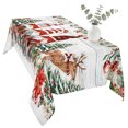 thumbnail image 2 of Grey Wood Christmas Table Cloth Waterproof Tablecloths, Gnomes Xmas Tree Poinsettia Eucalyptus Tablecloth Dining Table Cover for Kitchen Party Tabletop Outdoor, Rectangle Tablecloth 60x120 Inch, 2 of 9