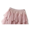 thumbnail image 2 of JMSUN Tulle Skirts for Women High Waist Layered Floral Print Brown Skirt Mesh A-Line Midi Layered Ruffles Mesh Skirt, 2 of 5