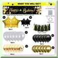 thumbnail image 4 of Celestial Celebration Kit: Black & Gold Birthday Decorations - Happy Birthday Banner, Starry Backdrop, Metallic Confetti Balloon - Perfect for Milestone Birthdays!, 4 of 5