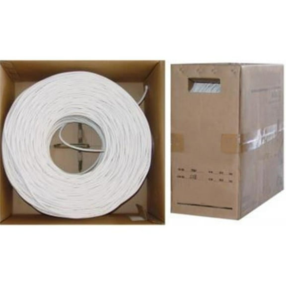 1000 ft. 18 AWG Quad Shield Copper 3GHz Coaxial Cable, White