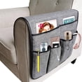 thumbnail image 1 of Fiudx Bolsa de Almacenamiento para Reposabrazos de Sofá, Organizador Antideslizante con 6 Bolsillos, Tela de Lino de Doble Capa, Fácil de Mantener, Accesorio para Sofá y Sillón Reclinable, Organizado, 1 of 4