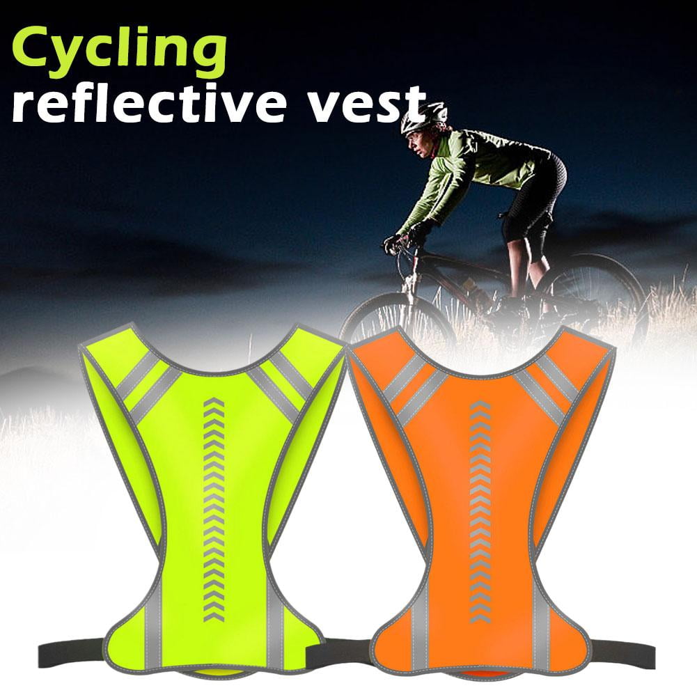 Reflective Running Safety Vest Adjustable High Visibility Vest for Night Running Cycling Walking Emergency Outdoor Use