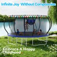 thumbnail image 4 of WOWLAND Trampoline 12FT for Kids and Adults with Lights, 1200LBS Heavy Duty Trampoline Outdoor with Enclosure Net and Basketball Hoop, Recreational Backyard Trampoline, Easy Assembly, Birthday Gift, 4 of 9