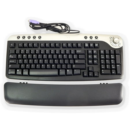 Dell PS2 Multimedia Black Silver Keyboard 2R400 w/ USB Adapter 321711-002