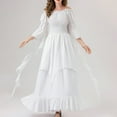 thumbnail image 2 of ZQUUVOU Women Medieval Retro Dress Victorian Dresses Ladies Peasant Gothic Witch Wedding Dress Outwear White, 2 of 7