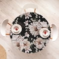 thumbnail image 4 of Ambesonne Peony Pattern Fitted Round Tablecloth, Jungle Night Flower, 56"- 60" Diameter, Blush Charcoal Grey, 4 of 5