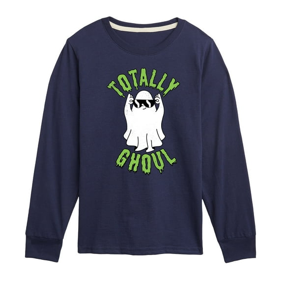 Instant Message - Fall - Totally Ghoul; Cool Ghost - Toddler & Youth Long Sleeve Graphic T-Shirt